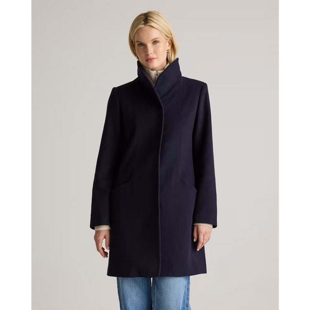 Quince Wool Cocoon Coat Cadet Blue Size S NWT